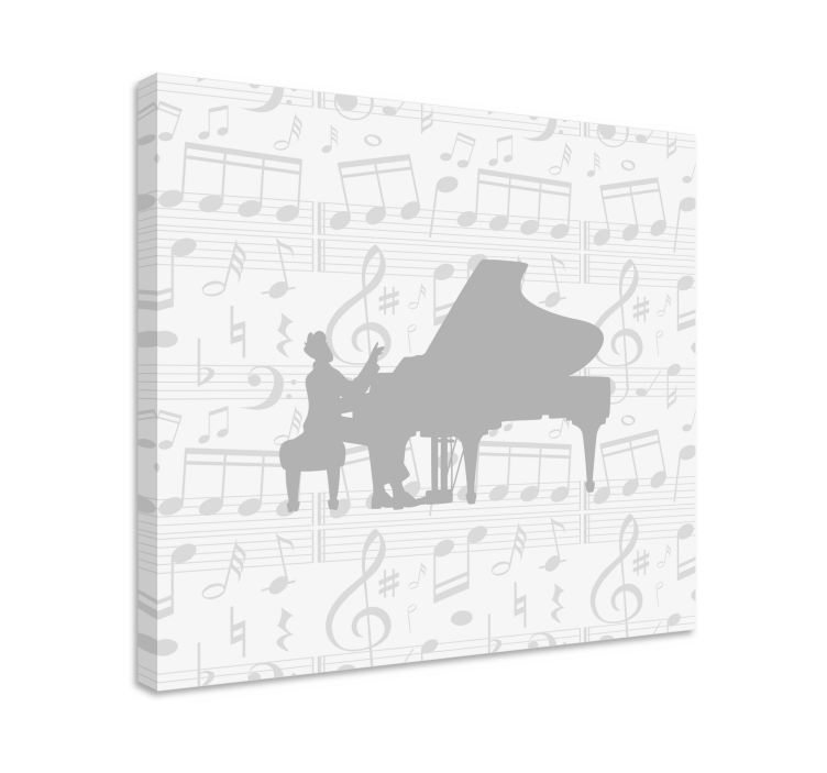 Tableau musique silhouette de mélodies de piano - TenStickers