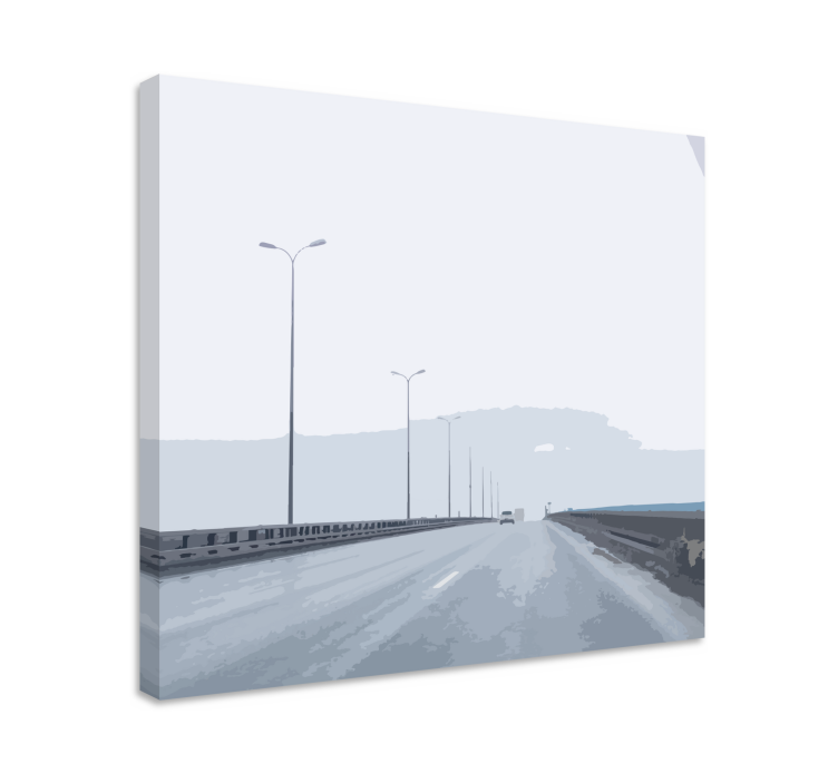 Tableau villes et pays vue sur autoroute urbaine - TenStickers