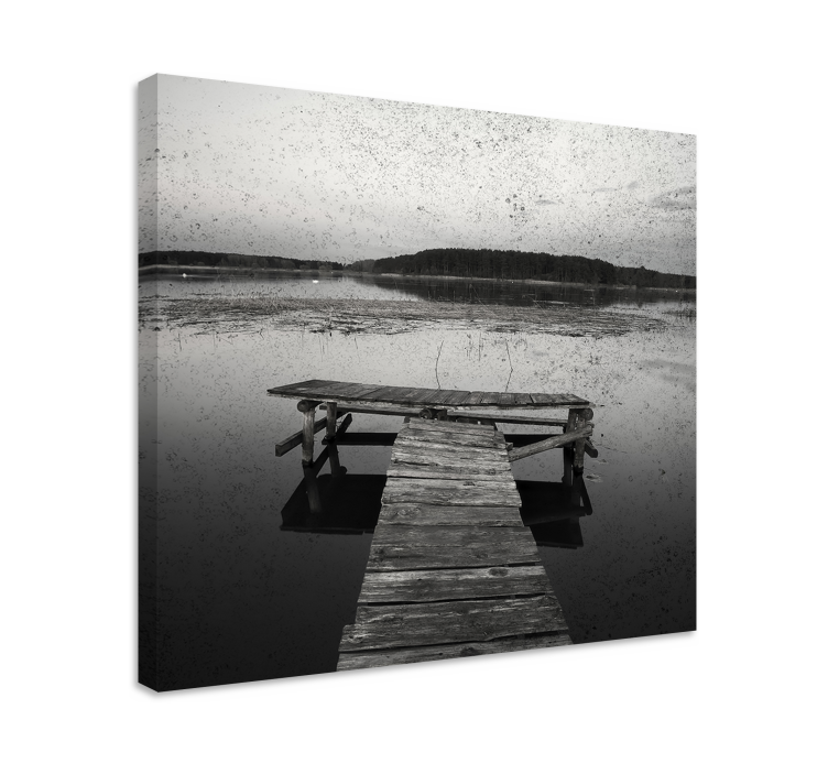 Tableau paysages quai paisible au bord du lac - TenStickers