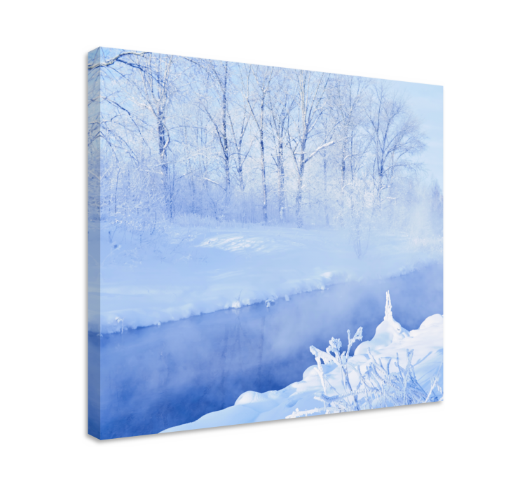 Tableau paysages vue sur un ruisseau en hiver - TenStickers