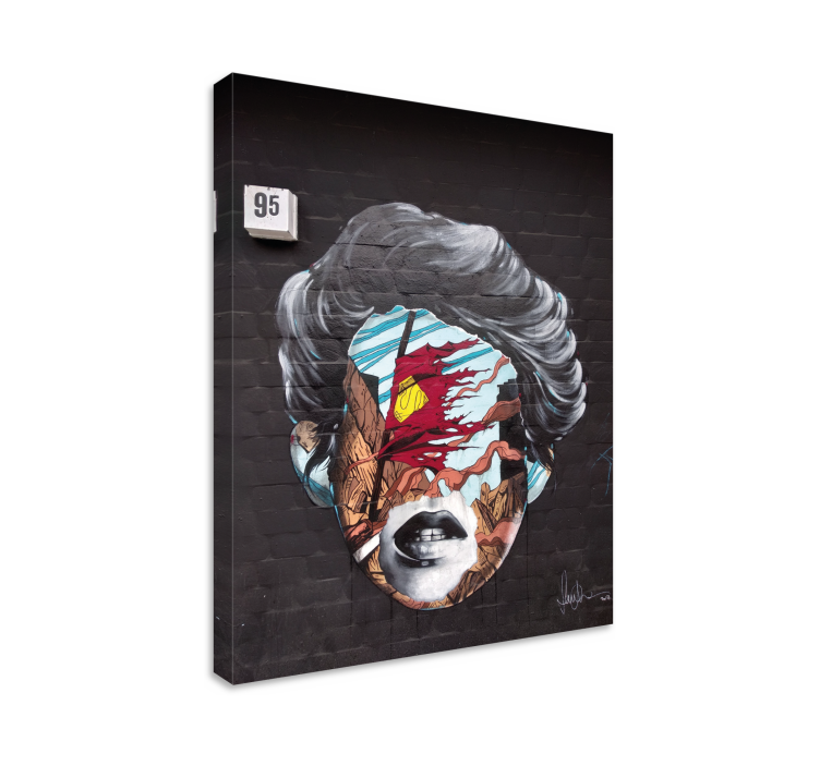Tableau art éléments de visage abstraits - TenStickers