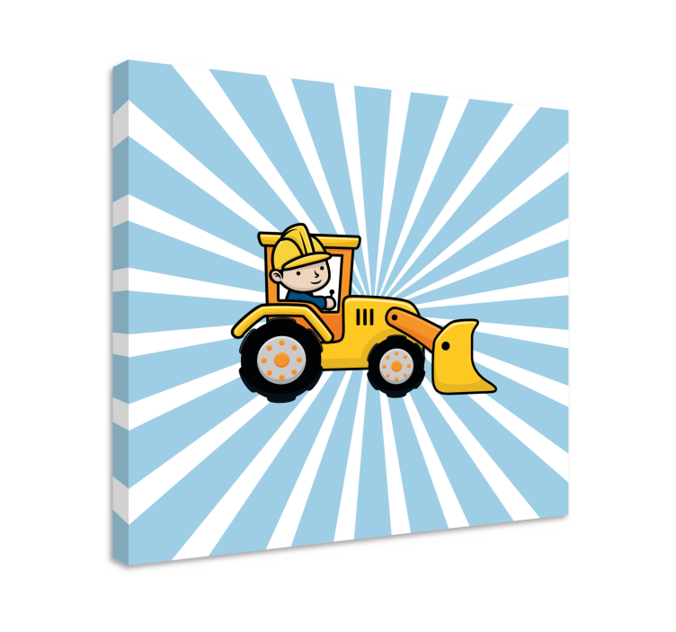 Tableau enfants tracteur de chantier - TenStickers