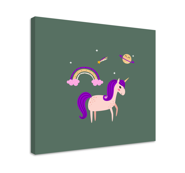 Tableau licorne aventure de licorne féerique - TenStickers