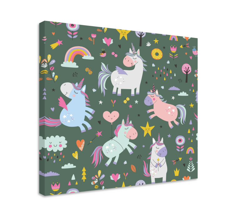 Tableau licorne défilé magique de licornes - TenStickers