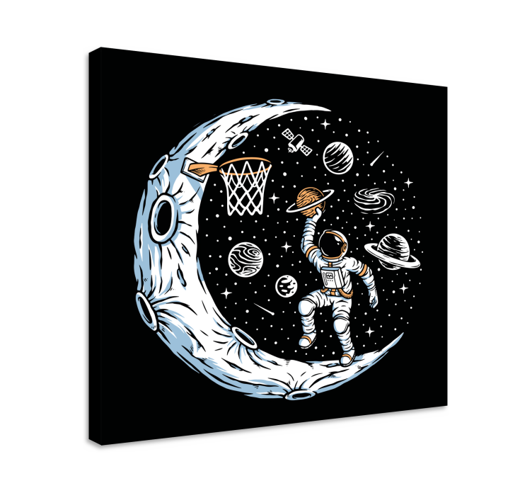 Cadre jeux vidéo dunk de basket lunaire - TenStickers