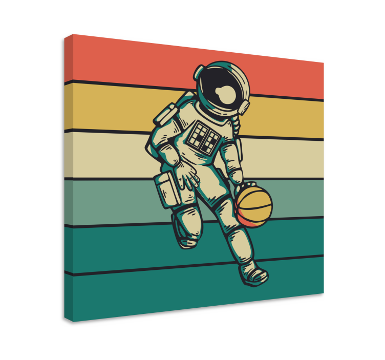 Tableau sports cosmonaut engagé dans le basketball - TenStickers