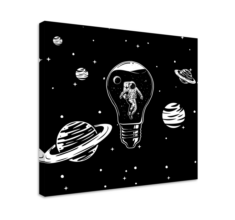 Tableau fruits astronaute dans ampoule - TenStickers