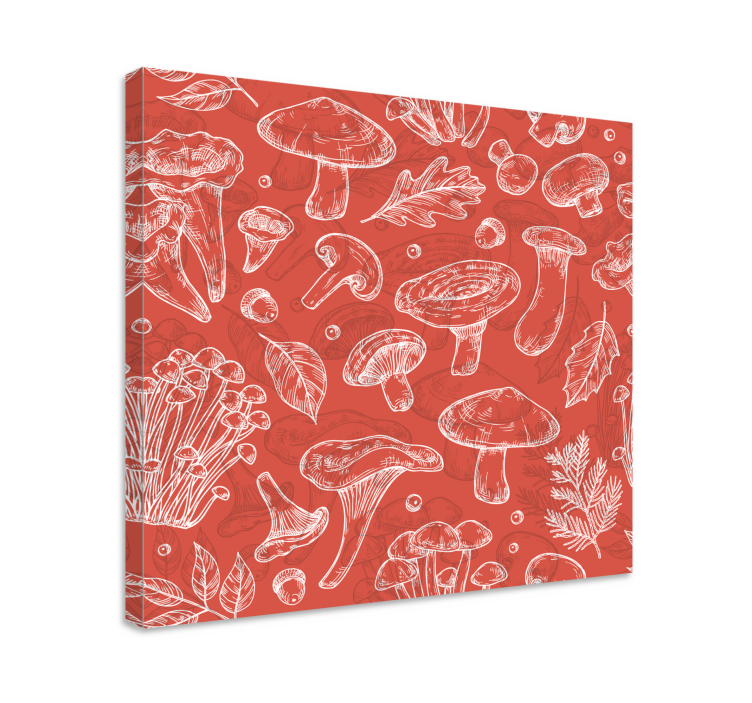 Tableau fleurs et plantes champignon et feuille - TenStickers