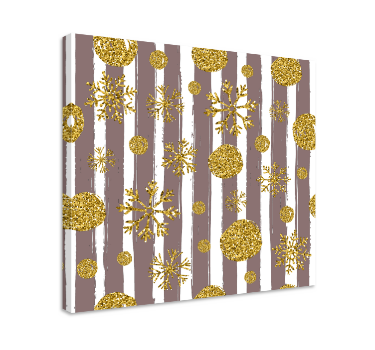 Tableau ornemental motifs flocons d'or - TenStickers