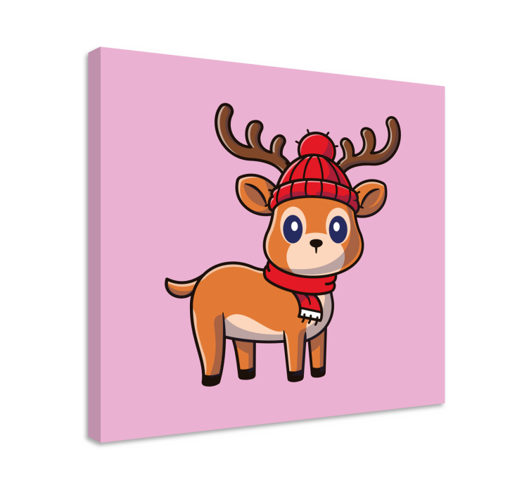 Tableau chevaux joli cerf en dessin animé - TenStickers