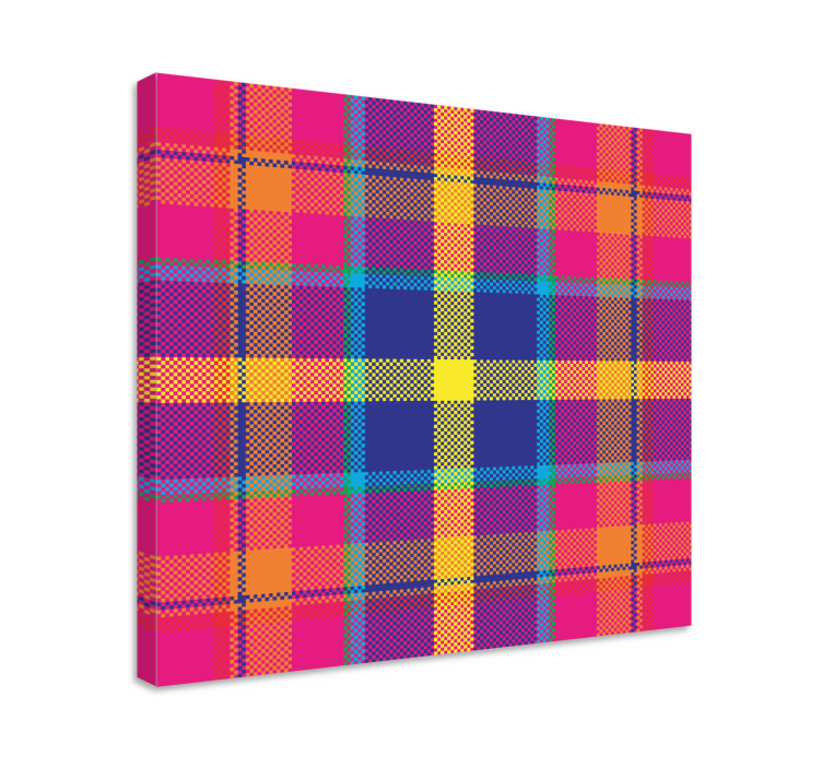 Tableau géométrique motif à carreaux colorés - TenStickers