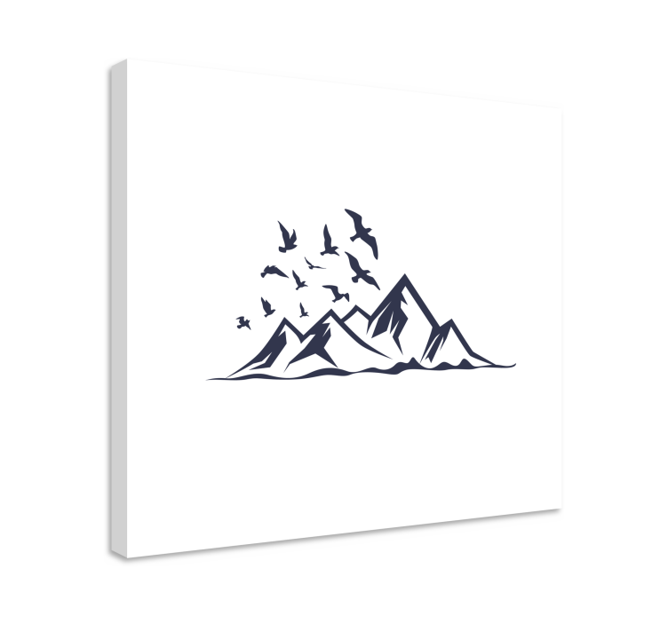 Tableau paysages silhouette de montagnes - TenStickers