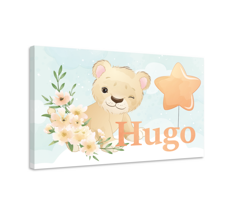 Tableau bébé personnage lion mignon - TenStickers