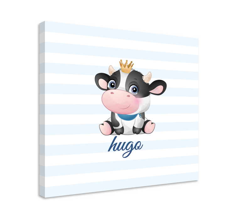 Tableau animaux vache couronnée mignonne - TenStickers