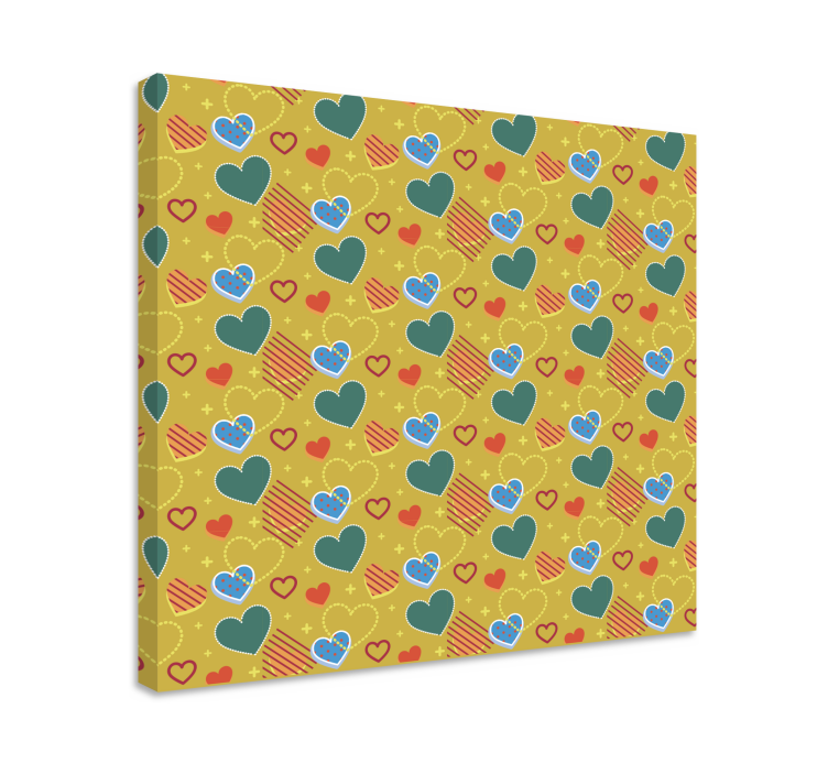 Tableau abc motif de cœurs colorés - TenStickers