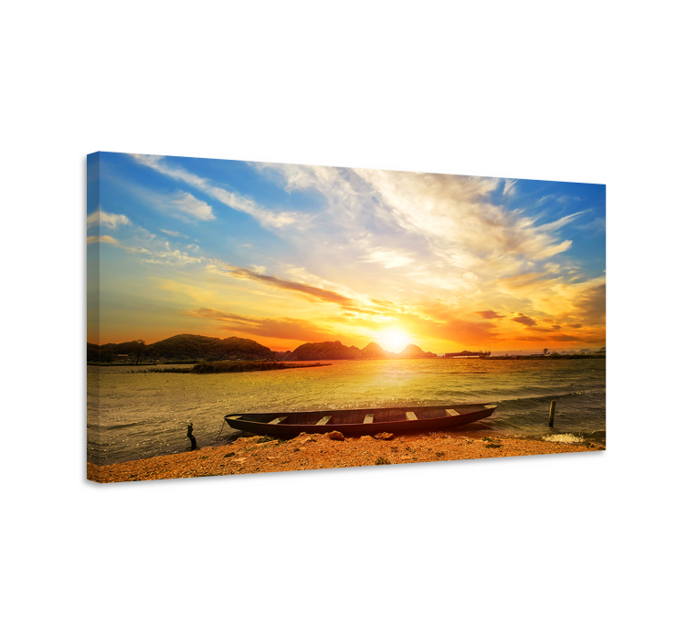 Tableau paysages coucher de soleil sur l'eau - TenStickers