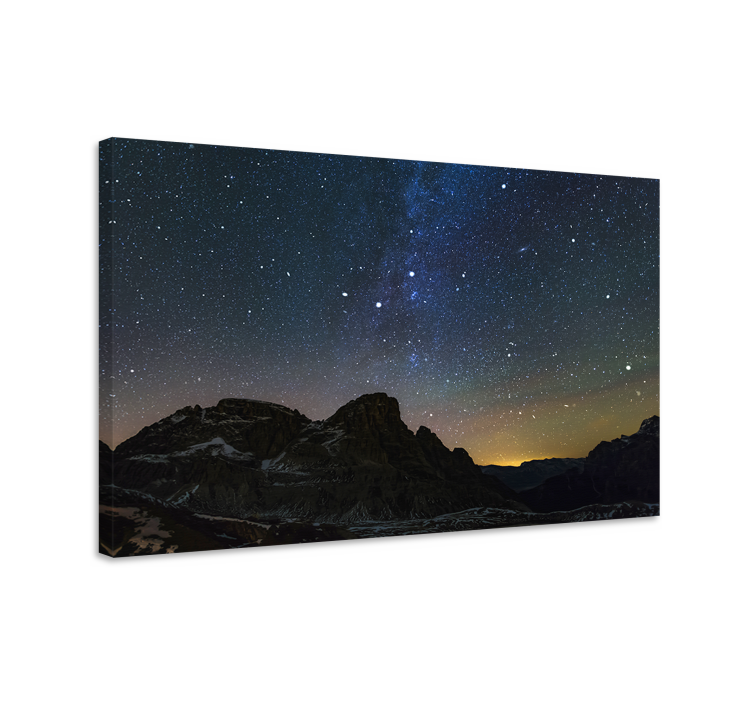 Tableau paysages ciel nocturne en montagne - TenStickers