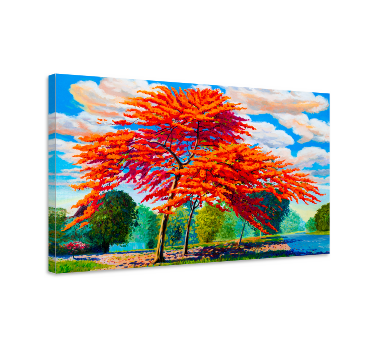 Tableau fleurs et plantes feuillage d'automne flamboyant - TenStickers