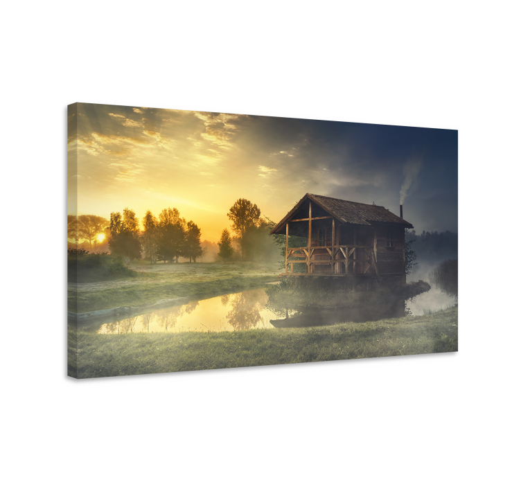 Tableau paysages reflet de cottage rustique - TenStickers