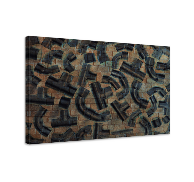 Tableau ornemental motifs de tuyaux abstraits - TenStickers