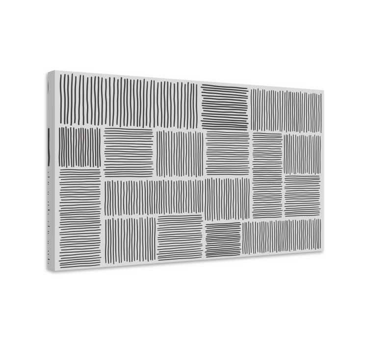 Tableau bouddha lignes noires texturées - TenStickers