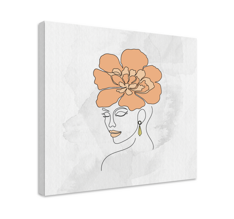 Tableau art portrait floral élégant - TenStickers