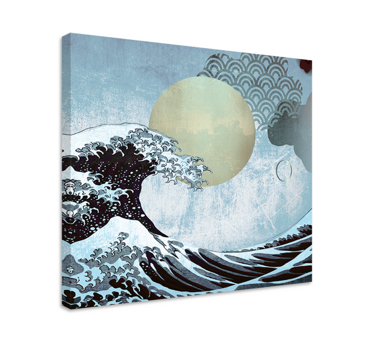 Tableau paysages vagues et lune - TenStickers