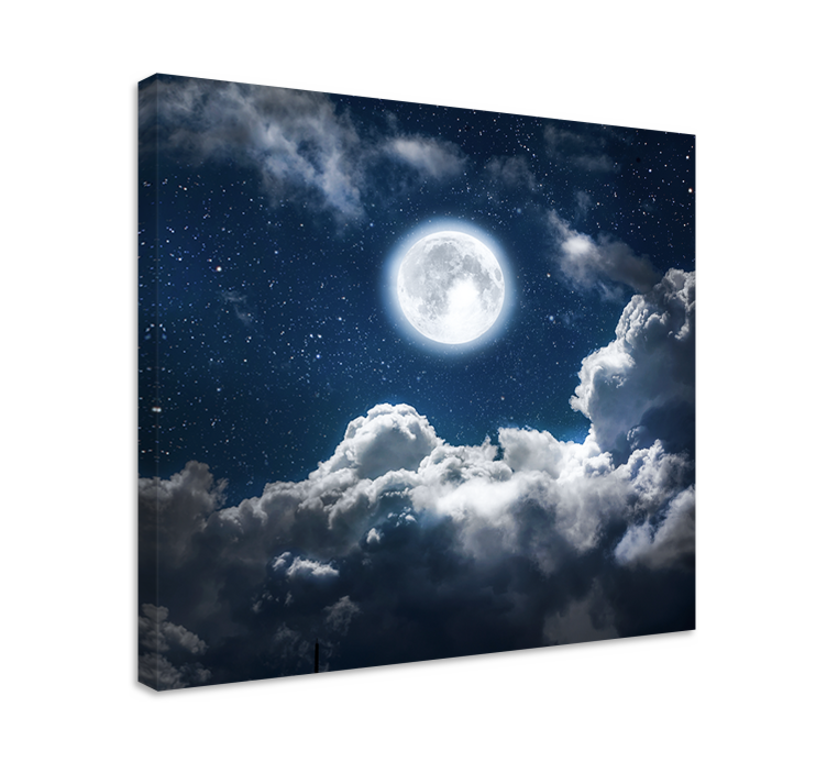 Tableau paysages nuageux au clair de lune - TenStickers