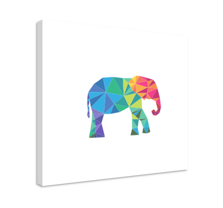 Tableau éléphants éléphant polygonal coloré - TenStickers