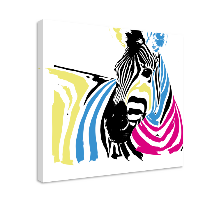 Tableau animaux zebra aux rayures vibrantes - TenStickers