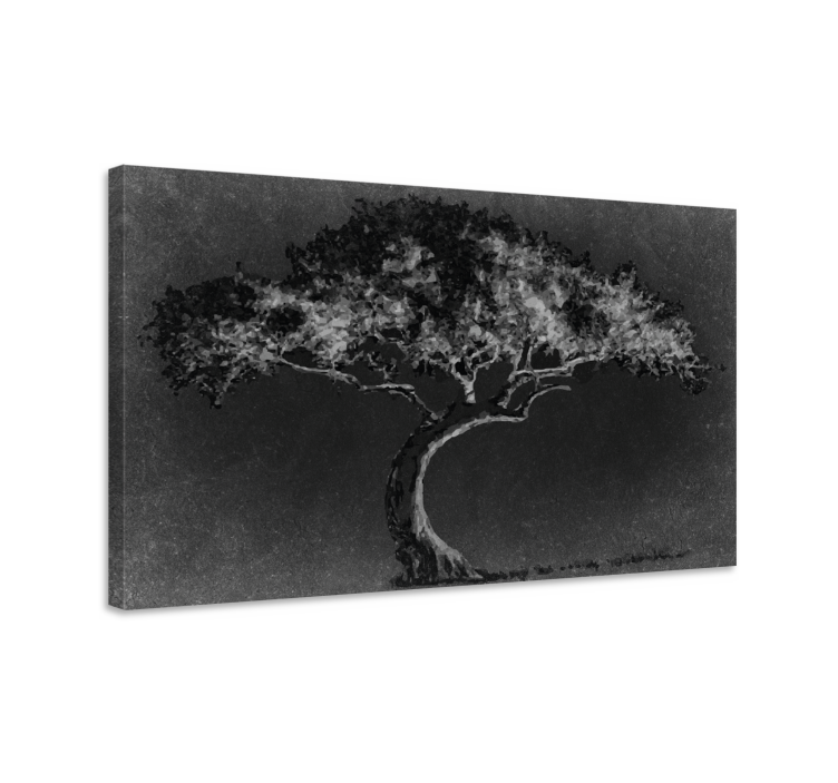 Tableau arbres silhouette d'un arbre solitaire - TenStickers