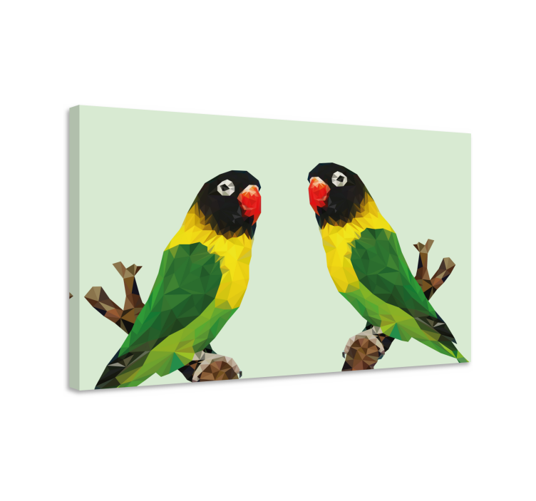 Tableau oiseaux affichage de perroquets polygonaux - TenStickers