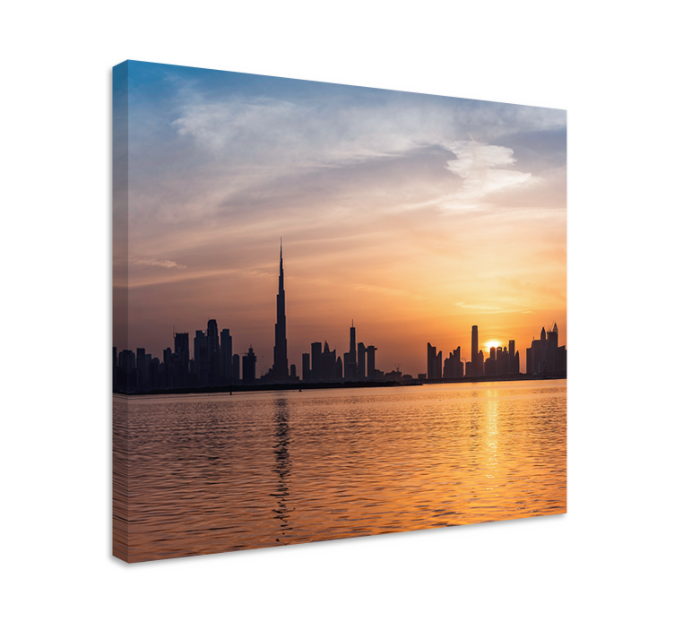 Tableau villes et pays coucher de soleil sur dubaï - TenStickers