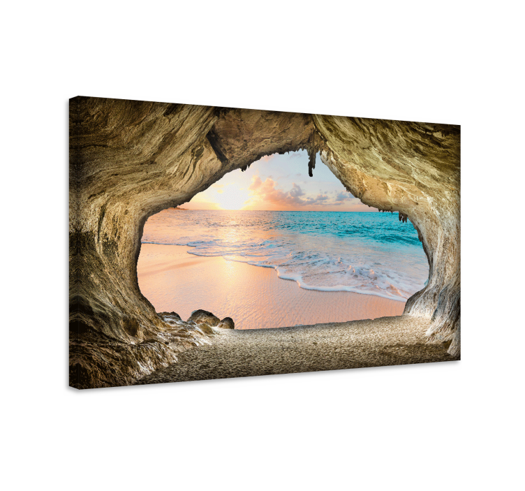 Tableau paysages vue de la plage de la grotte - TenStickers