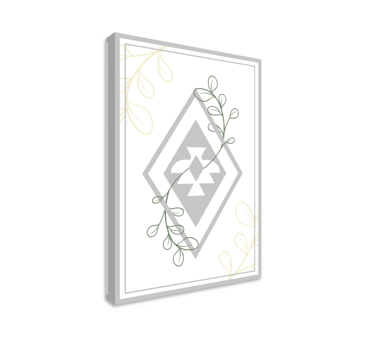 tableau déco salon motif de feuille géométrique - TenStickers