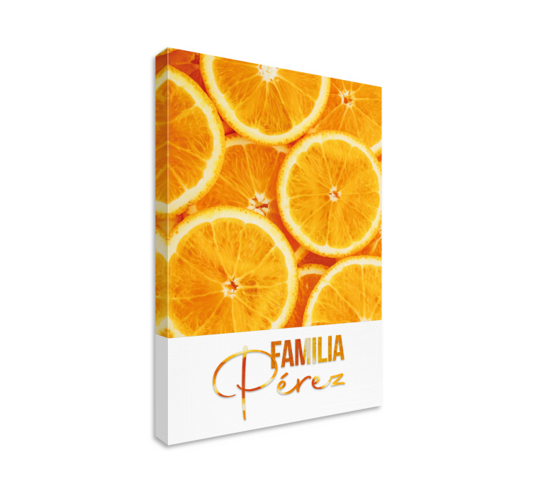 Tableau oranges nom de famille personnalisable - TenStickers