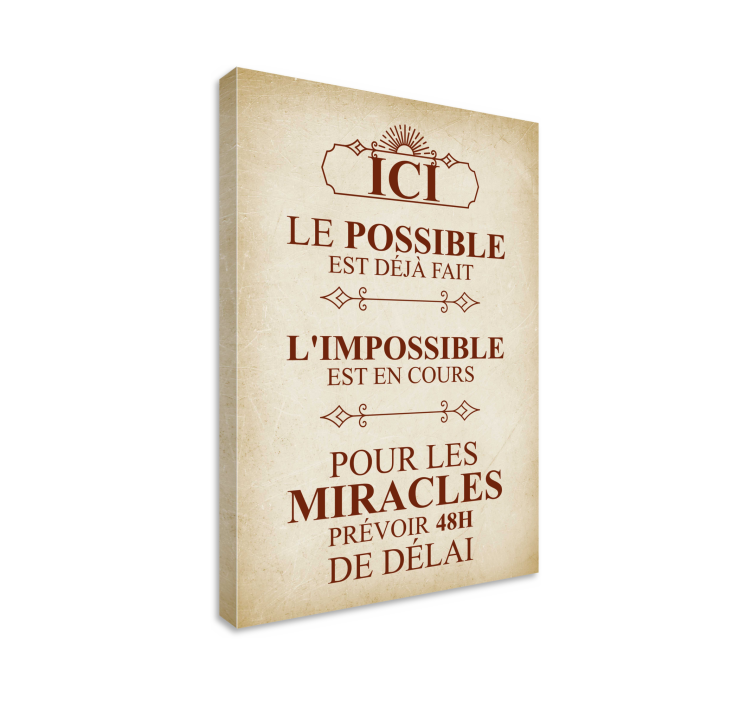 Tableau bureau motivation Miracles en 48h - TenStickers