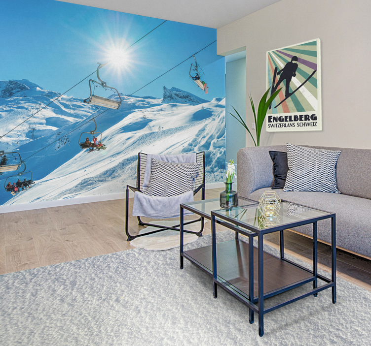 Tableau coloré Ski rétro Suisse - TenStickers