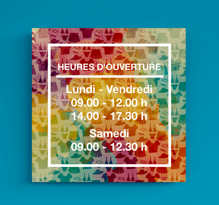 Tableau personnalisé heures d'ouverture - TenStickers