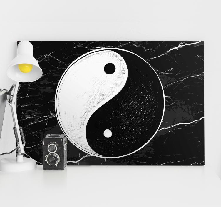 Tableau oriental marbre yin yang - TenStickers