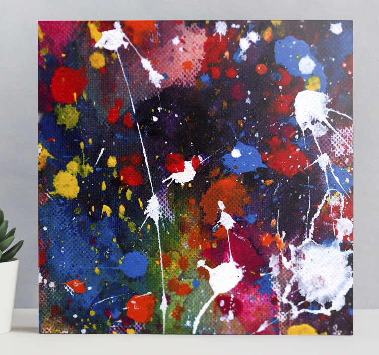 Tableau abstrait motifs éclaboussures colorées - TenStickers