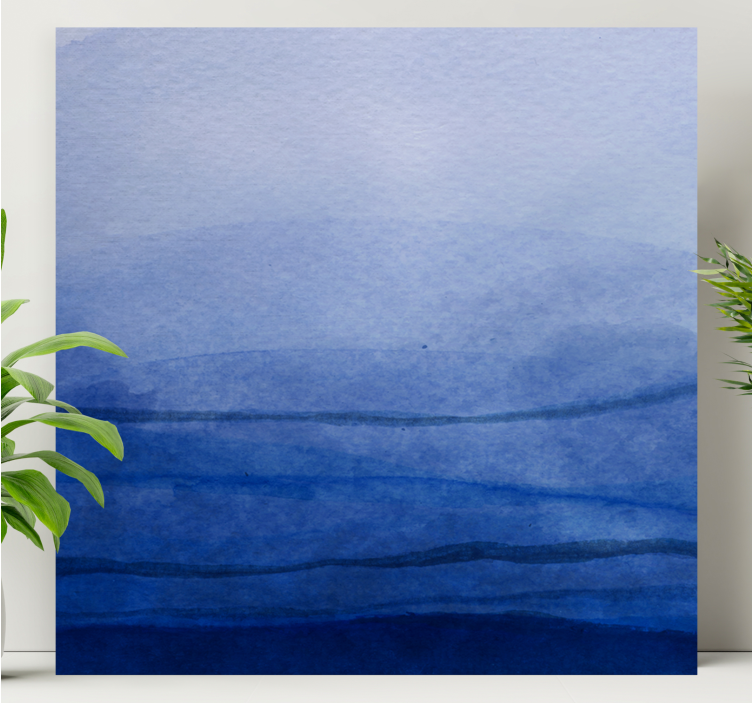 Tableau abstrait teintes bleues superposées - TenStickers