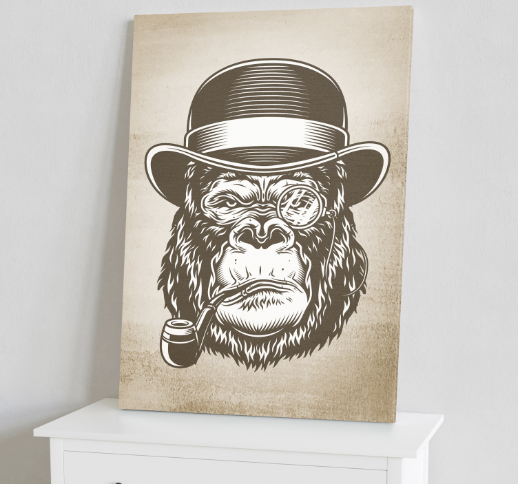 Tableau animaux gorille gentleman - TenStickers