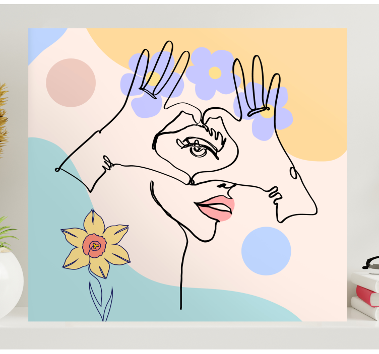 Tableau art dessin abstrait à la main - TenStickers