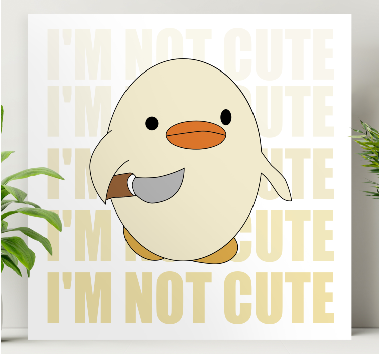 Tableau chat personnage canard mignon - TenStickers