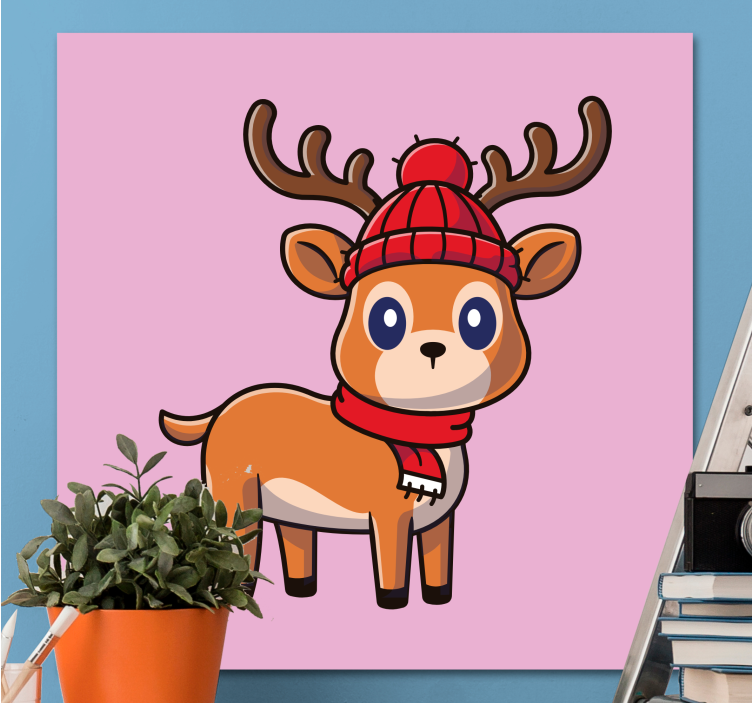 Tableau chevaux joli cerf en dessin animé - TenStickers