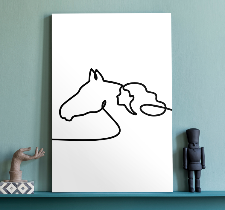 Tableau cheval Contour de cheval et de fille - TenStickers