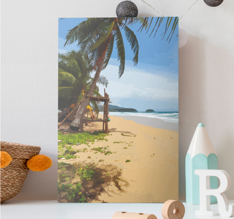 Tableau paysages scène de plage tropicale - TenStickers