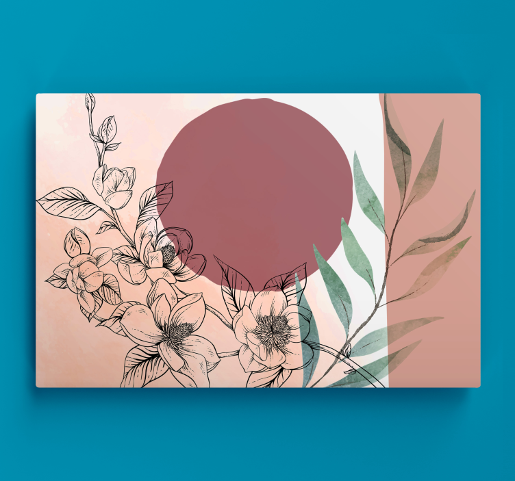 Tableau fleurs et plantes arrangement floral cercle - TenStickers