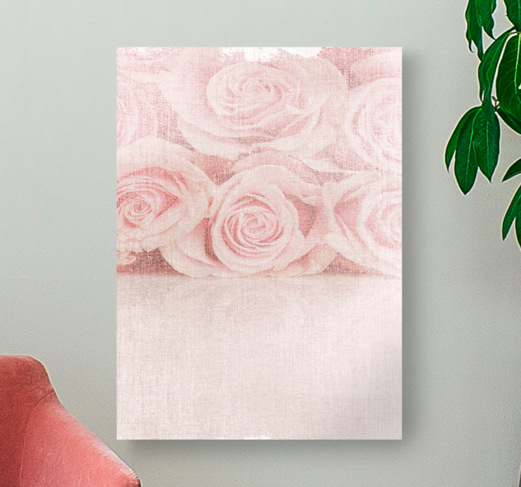 Tableau fleurs et plantes roses douces blanches - TenStickers